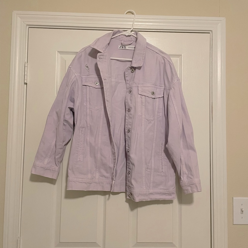 Zara Light Purple Denim Jacket